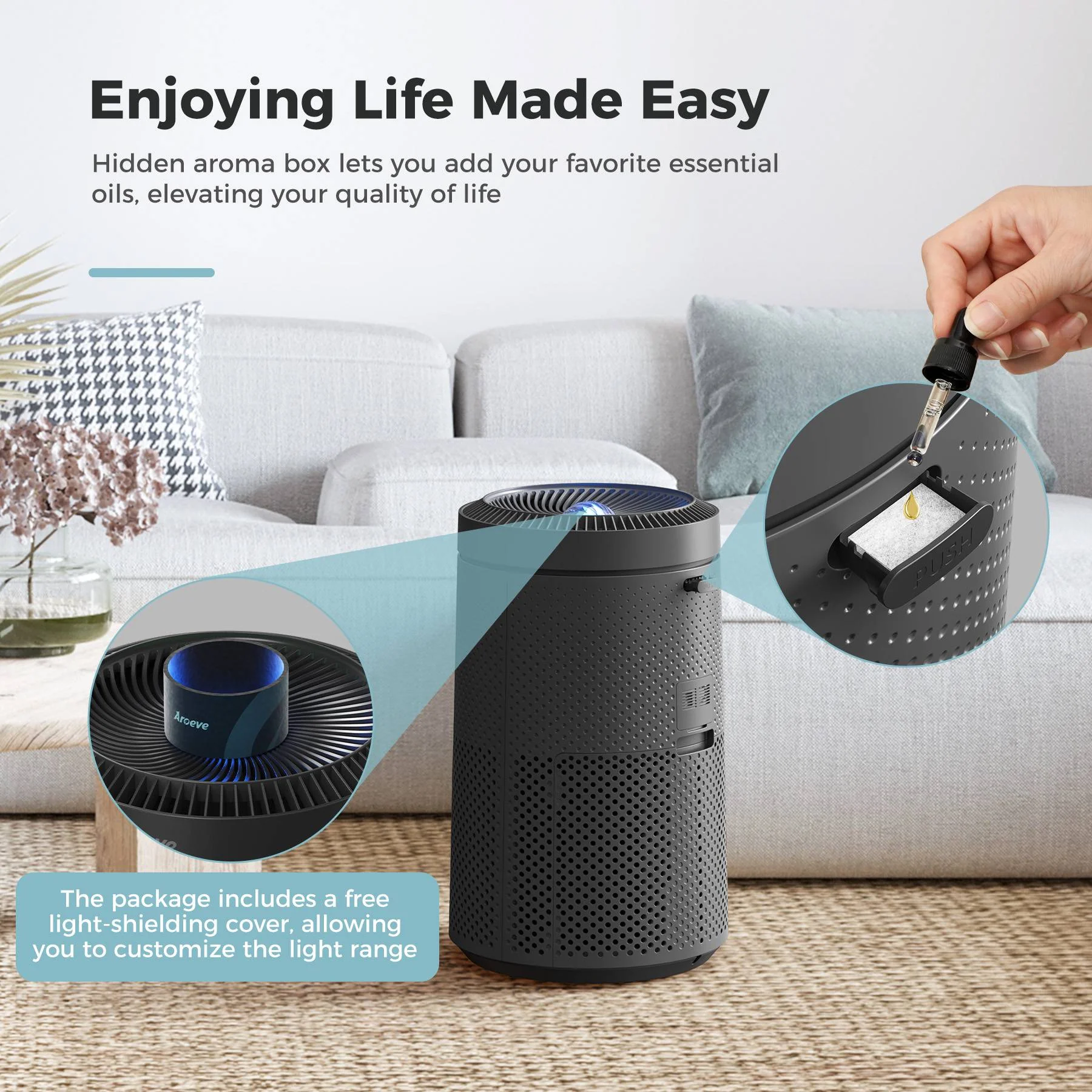 AROEVE Air Purifiers | MK09W (Space Grey) - Image 9